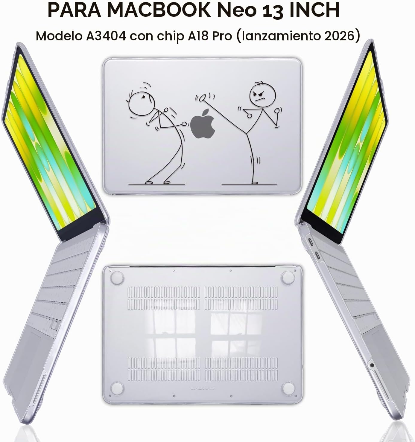 Seanai Funda ligera para MacBook Neo 2026 de 13 pulgadas A18 Pro A3...