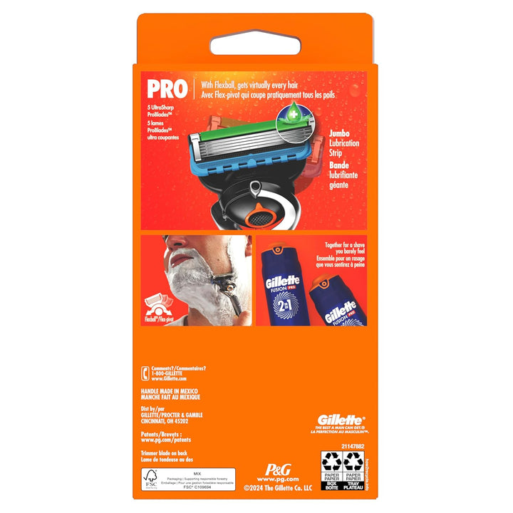 Gillette Fusion5 ProGlide - Rasuradora de afeitar para hombre, mang...