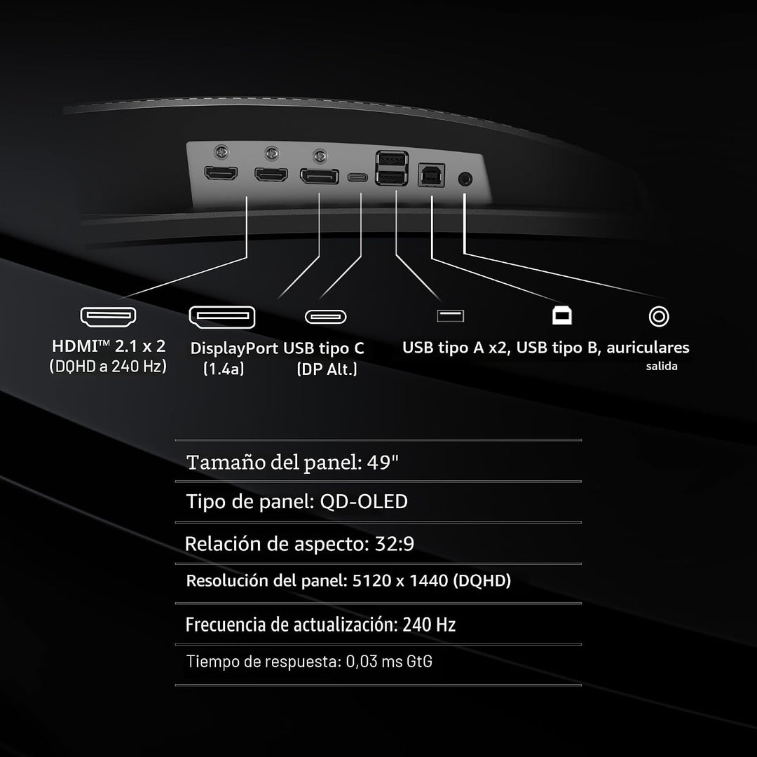 MSI MPG 491CQPX QD-OLED Monitor de computadora QD-OLED de 49 pulgad...