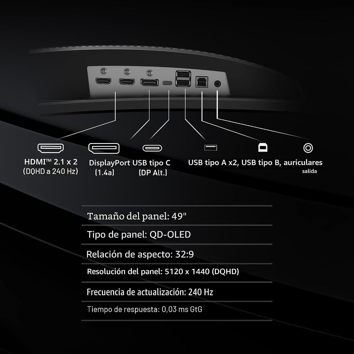 MSI MPG 491CQPX QD-OLED Monitor de computadora QD-OLED de 49 pulgad...