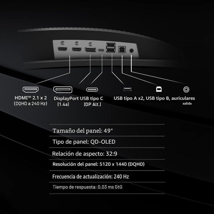 MSI MPG 491CQPX QD-OLED Monitor de computadora QD-OLED de 49 pulgad...