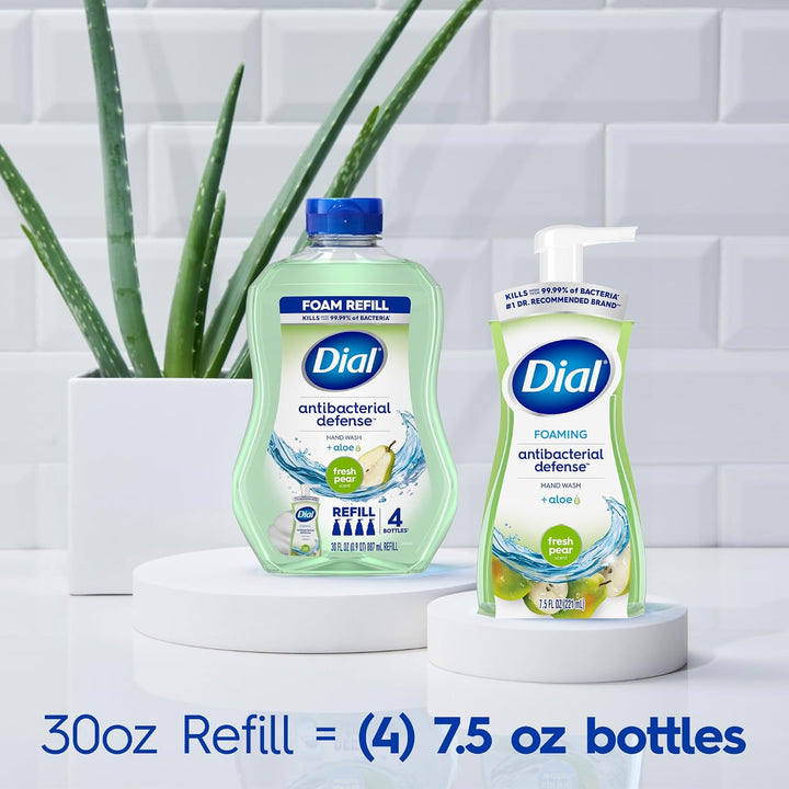 Dial Antibacterial Defense - Jabón de manos espumoso + aloe, aroma...