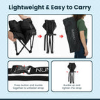 Taburete de campamento plegable acolchado para adultos, reposapiés y