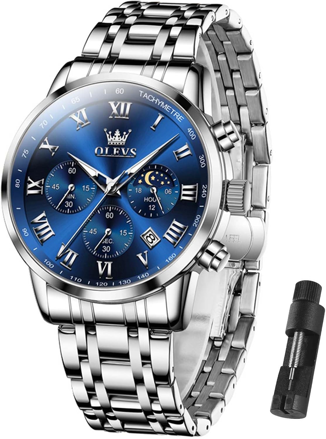 OLEVS Reloj multifunción para hombre, cronógrafo luminoso impermeable con
