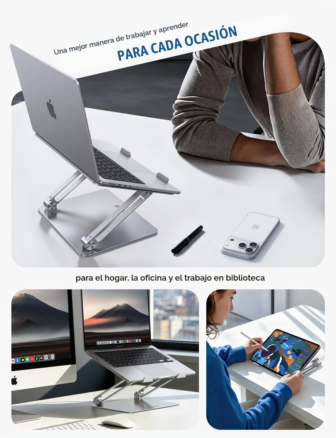Lamicall - Soporte ajustable para laptop, elevador portátil para la...