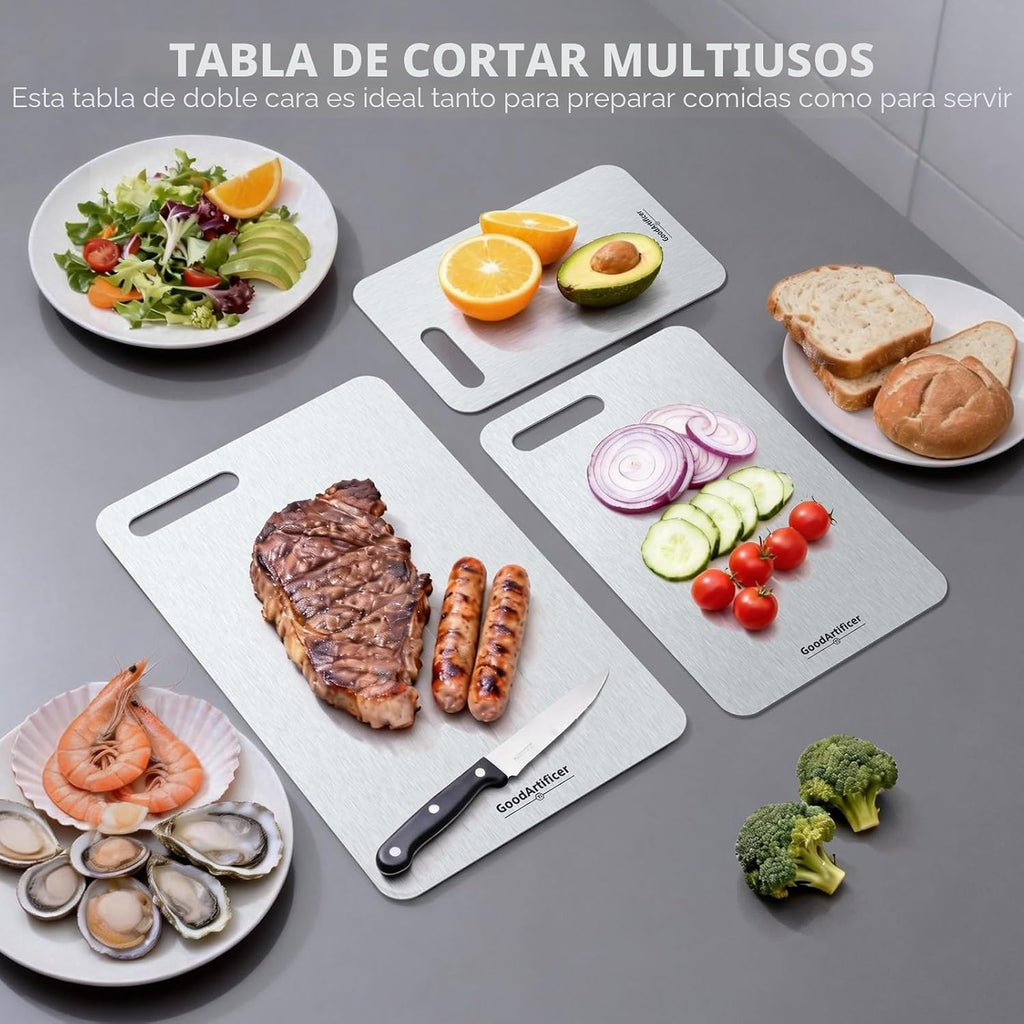 Juego de 3 tablas de cortar de titanio