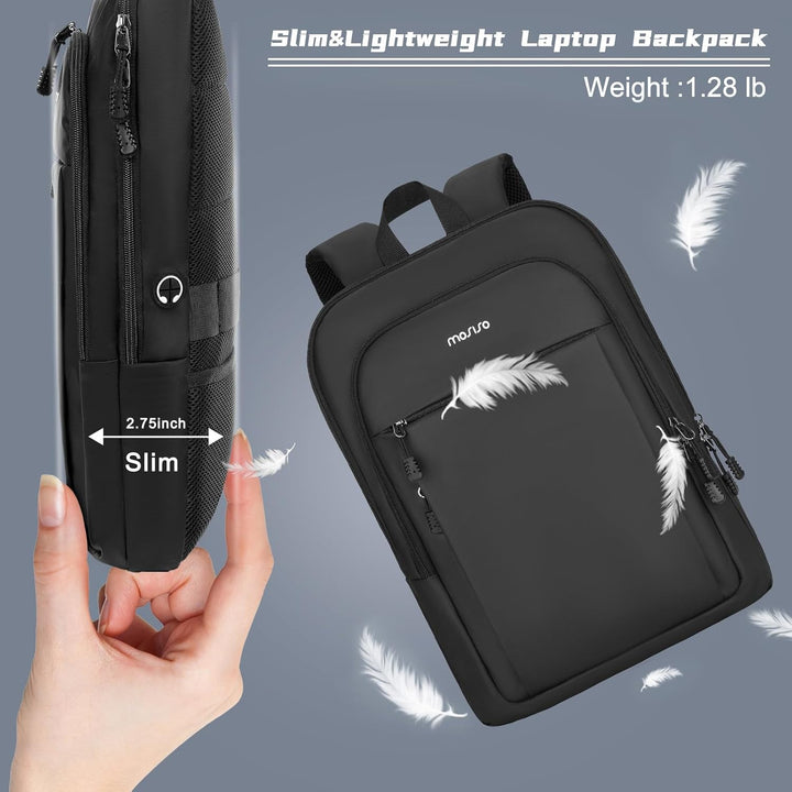 MOSISO Mochila para laptop, mochila compacta y delgada para computa...