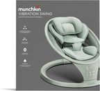 Munchkin Columpio eléctrico para bebé con vibración, columpio portátil para recién nacido y bebé, asiento inteligente habilitado para Bluetooth con música, movimiento y sonidos, salvia