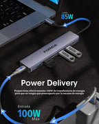 FORIDA, hub USB 2.0 de 7 puertos