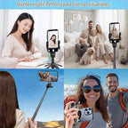 Mini palo magnético 6 en 1 para selfie de 20.5 pulgadas para iPhone con luz LED. Se puede convertir en mini trípode/agarre de cámara de teléfono/estabilizador de mano/soporte para teléfono
