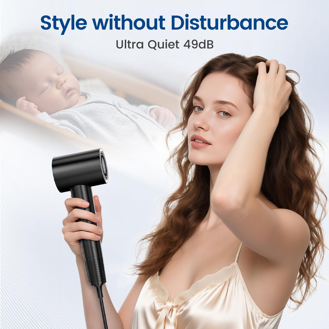 Hair Dryer with 110000 RPM High Speed 1400w Motor for 1-5min Fast D...