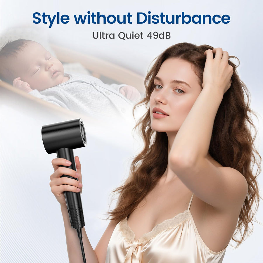 Hair Dryer with 110000 RPM High Speed 1400w Motor for 1-5min Fast D...