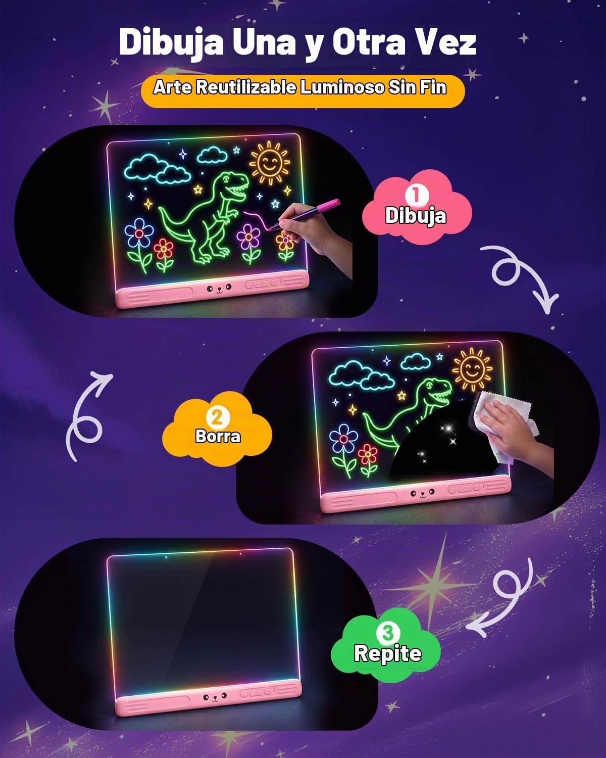 Borrar tablero de dibujo LED: 0 residuos fácil de limpiar