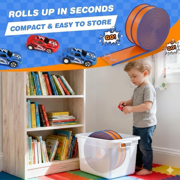 DKOXT Pista de carreras flexible de 15 pies para niños, juego de pi...