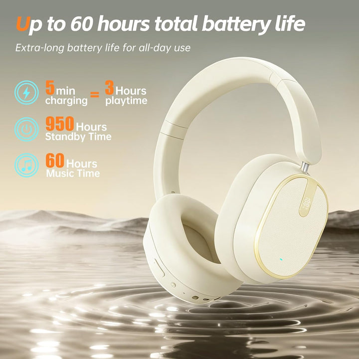 MMWOWARTS Auriculares Bluetooth híbridos con cancelación activa de...