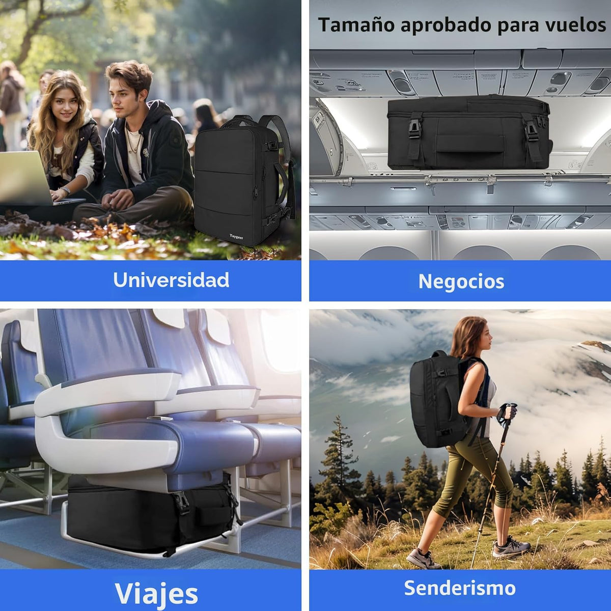 Taygeer Mochila de viaje para laptop para hombres y mujeres, mochil...