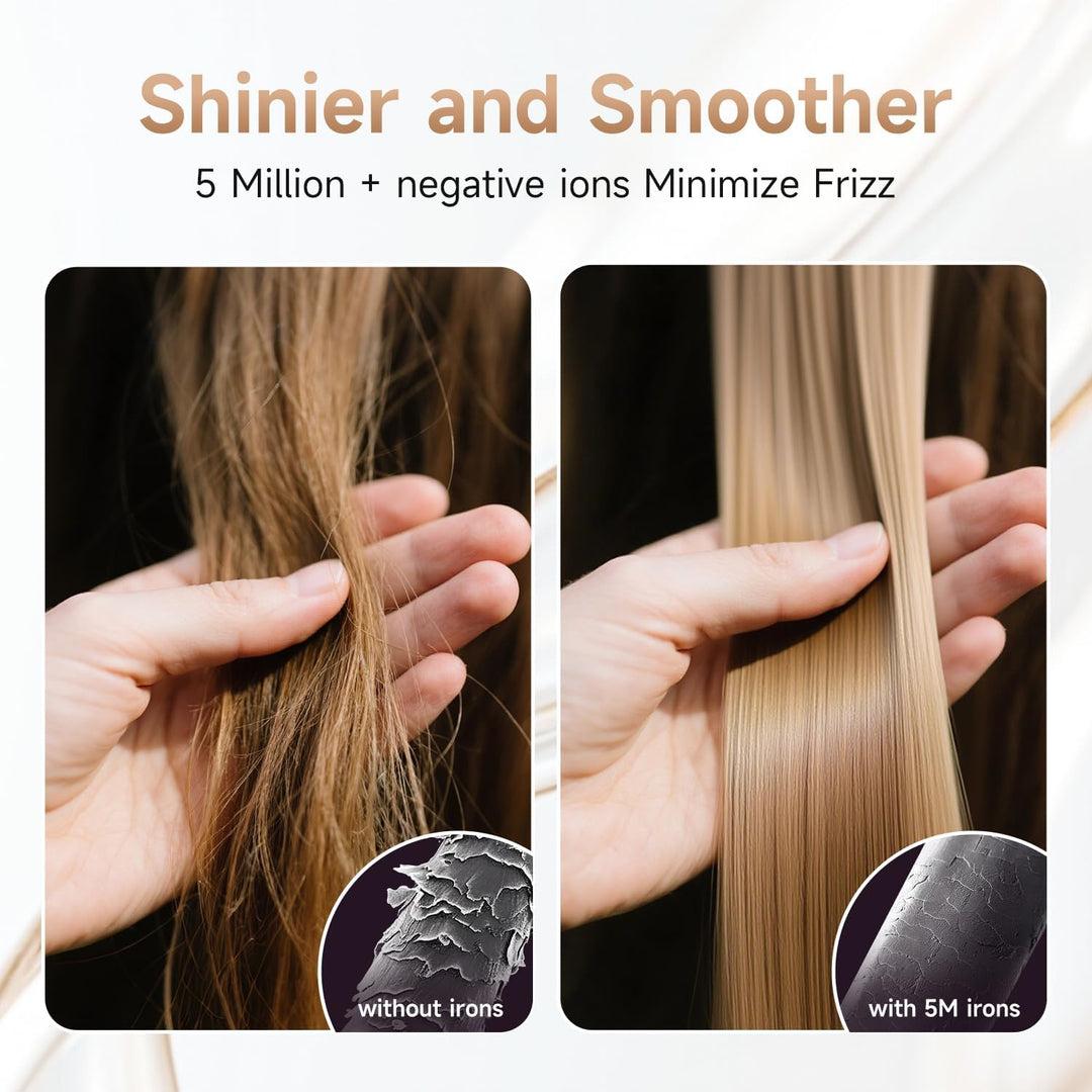FLYZEMAA - Cepillo alisador de pelo, multifuncional portátil de ion...