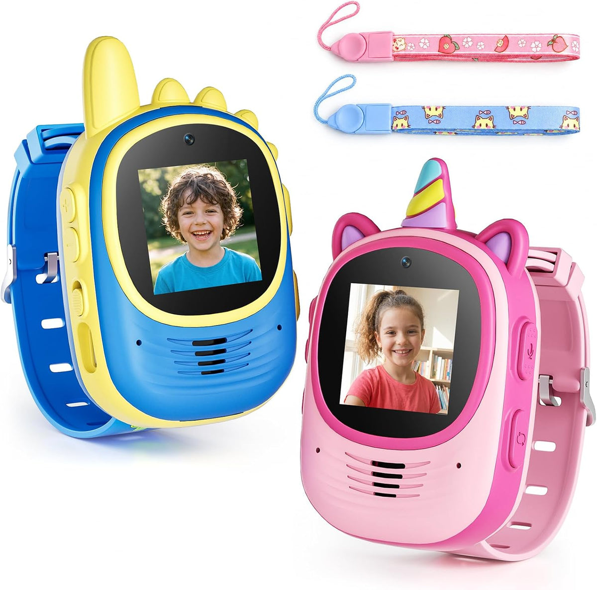 Walkie Talkies de video para niños, paquete de 2 con diseño desgastado en