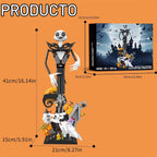 Juego de construcción de calavera de terror, antes de Navidad, juego de bloques de construcción de casa embrujada, calabazas y fantasmas de esqueleto, juguetes de construcción de Halloween y Navidad, regalos para fanáticos del cine y adultos