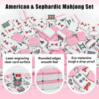 American Mahjong - Juego de azulejos Mahjong, 166 azulejos rosados