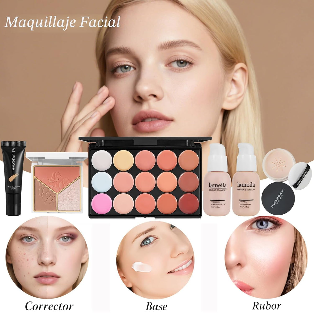 Kit completo de maquillaje todo en uno para mujer, juego de maquill...