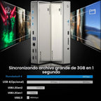 WAVLINK Base Thunderbolt 4 con carga de 100 W, estación de acoplamiento Displaylink Monitor Quad 4K @60Hz, 3 puertos Thunderbolt 4, Ethernet 2.5G, Base Thunderbolt para Mac M1-M4 y PC, controlador