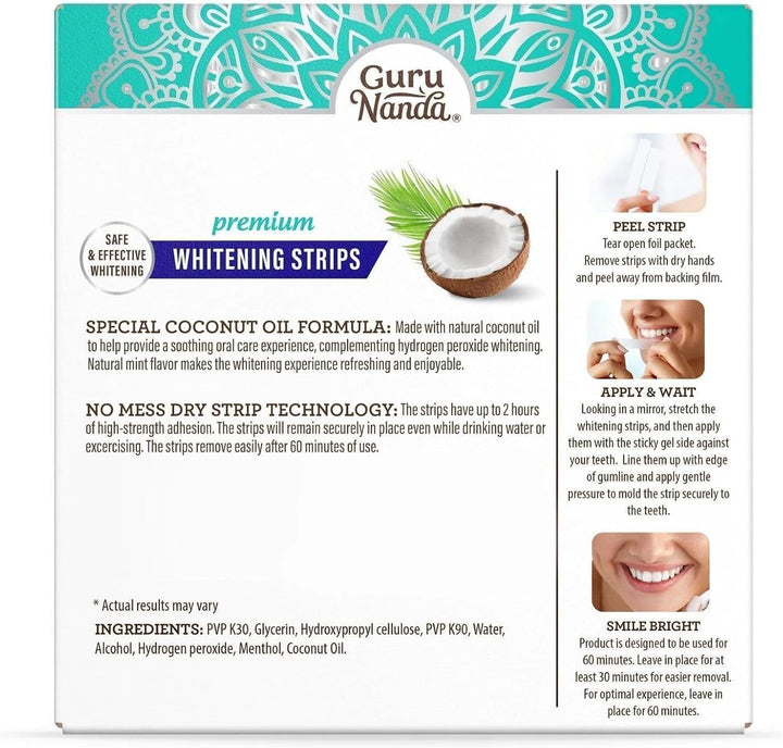 GuruNanda - Kit de tiras blanqueadoras dentales, tratamiento de 16...