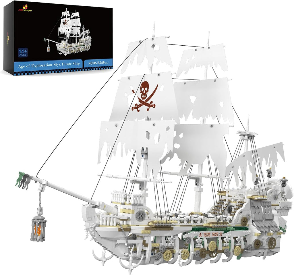JMBricklayer Conjuntos de Construcción de Barco Pirata para Adultos 40115, Styx Barco Fantasma de Juguete Gran Modelo de Barco Pirata para Construir, Decoración para Habitación u Oficina, Regalo para