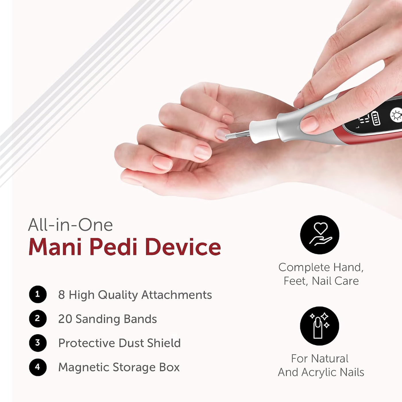 PediLux Pro - Kit profesional de manicura y pedicura, juego de tala...