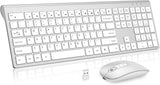 Combo de teclado y mouse inalámbricos recargables, juego de teclado...