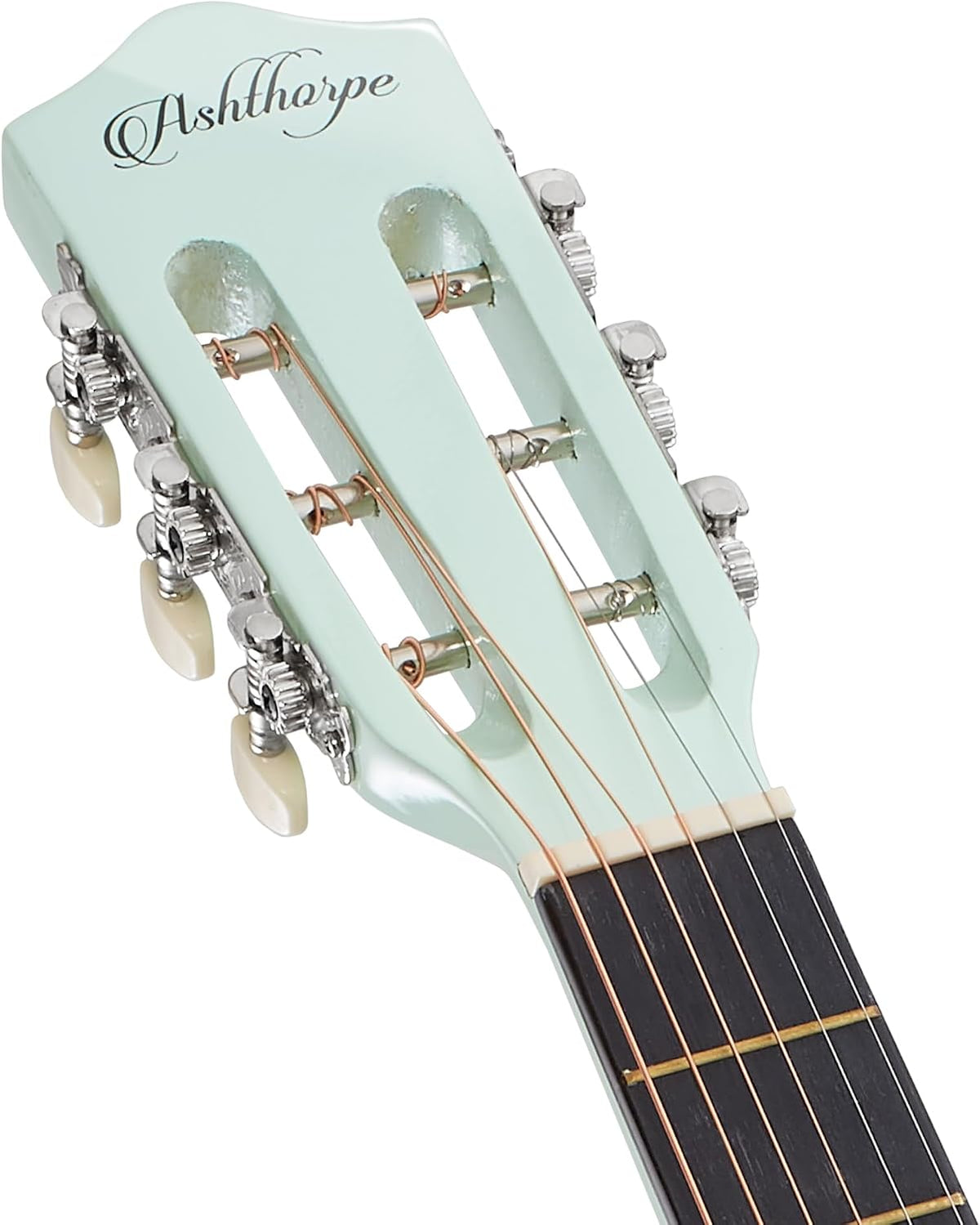 Ashthorpe Guitarra acústica infantil de 30 pulgadas (verde menta), kit de inicio para principiantes con bolsa de concierto, cuerdas adicionales, correa, púas y lecciones