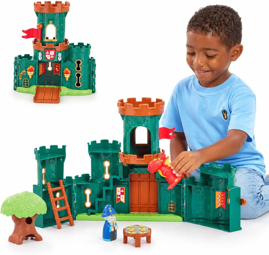 HappyLand Juego de castillo mágico – Juguete plegable de castillo para