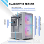 Lian Li LANCOOL 216 E-ATX Carcasa de PC, Carcasa de Juego RGB con Enfoque en el Flujo, 216 RGB negro