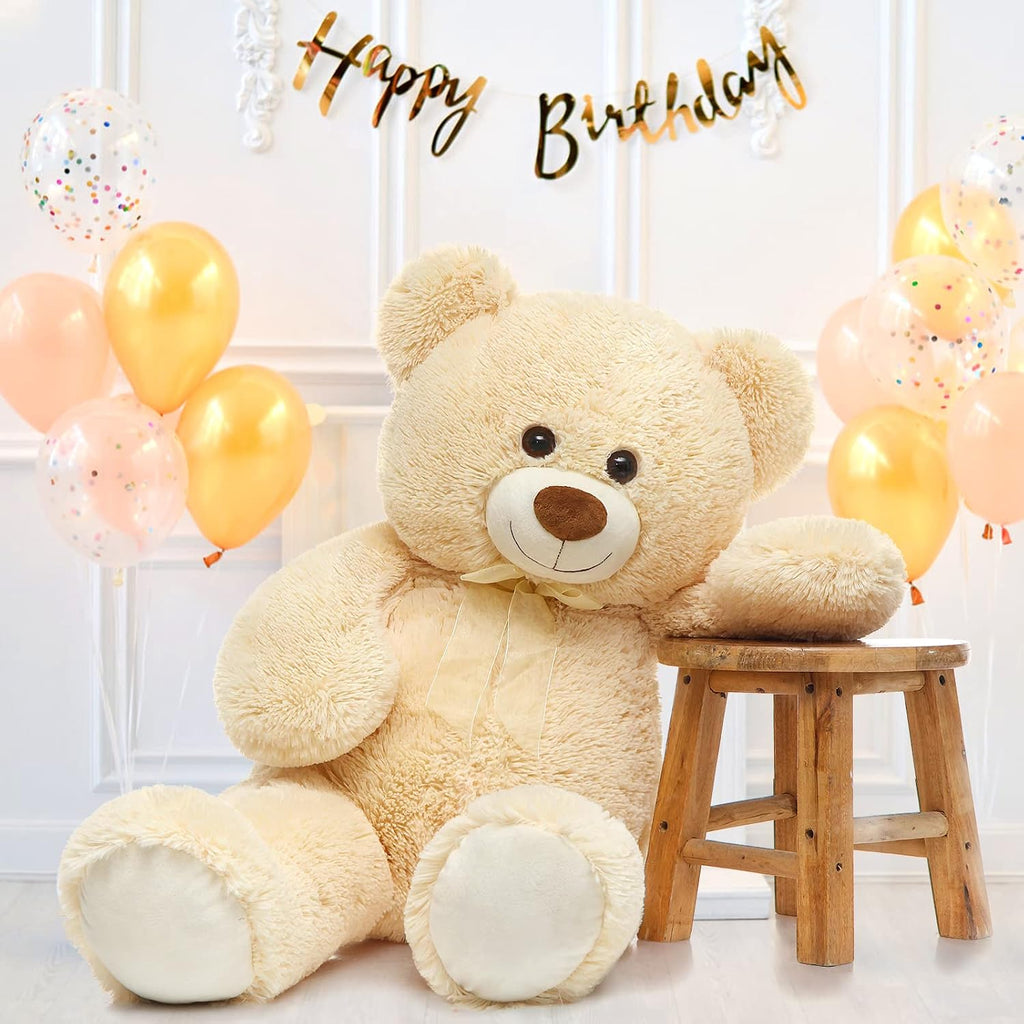 MorisMos Oso de Peluche Gigante Animal de Peluche 3 pies, 36 pulgadas, Oso de Peluche Grande para Decoración de Baby Shower, Animal de Peluche Grande y Suave Juguete de Peluche para Cumpleaños de
