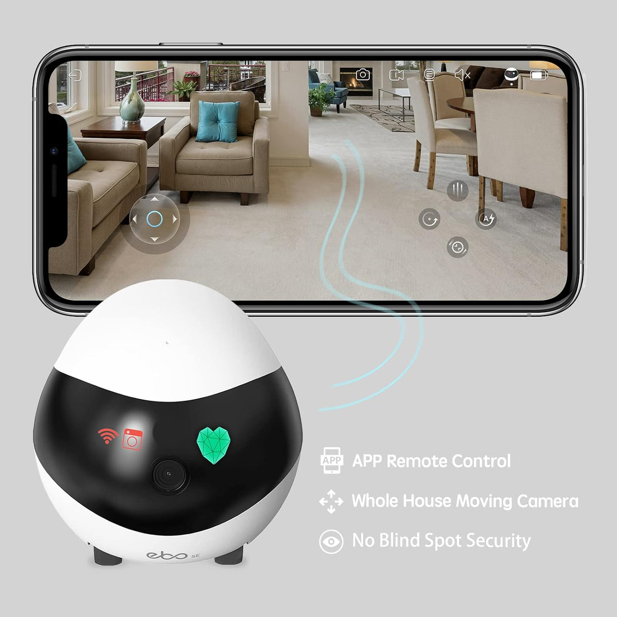 Enabot EBO SE Robot doméstico con cámara: 1080P Mobile FamilyBot Compañero para mascotas