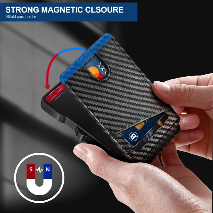 GSOIAX Billetera para hombres con bloqueo RFID, tarjeta emergente i...