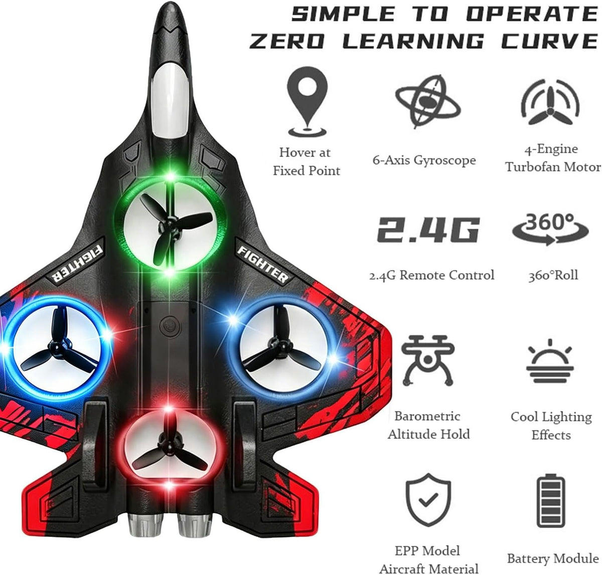 Avión RC, avión de control remoto de espuma para aficionados pilotos