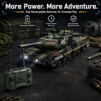 1:24 RC Tank-2.4G Tanque militar con control remoto que dispara BBS con torreta giratoria de 360°, demostración automática, sonido, luz y humo, vehículo militar de escalada todo terreno, juguete de juguete para niños de 8 a 12 años
