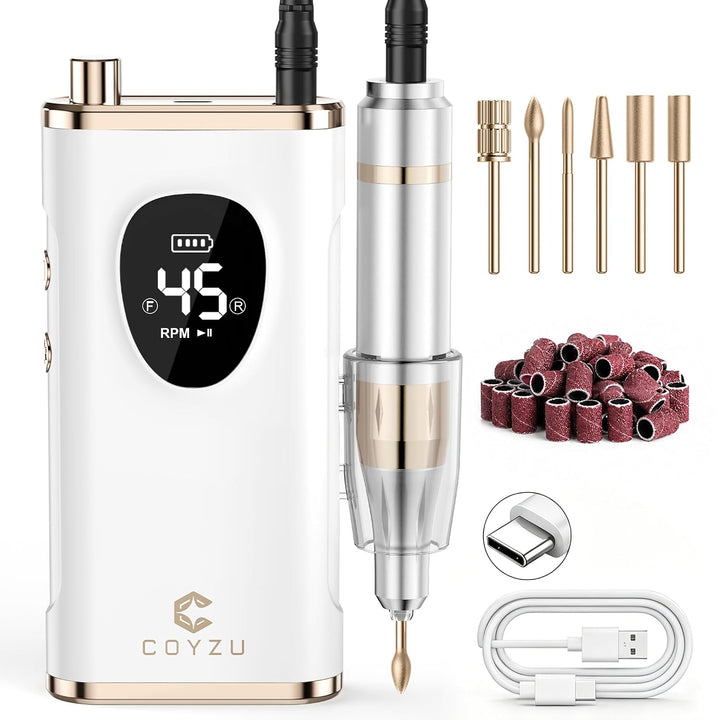 COYZU Taladro de uñas eléctrico profesional Lima de uñas recargable...