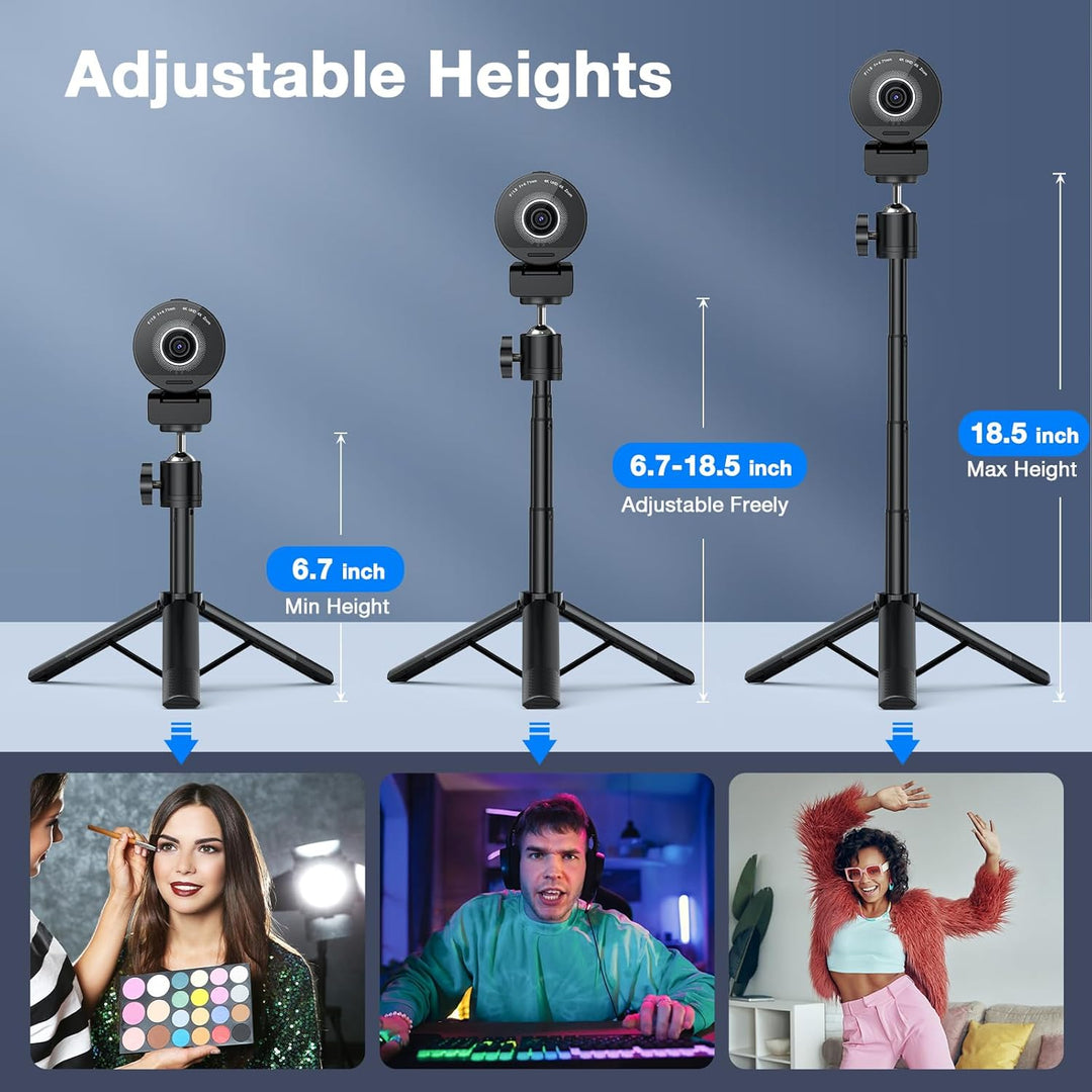 EMEET SmartCam S800-4K Webcam con trípode para transmisión, sensor...