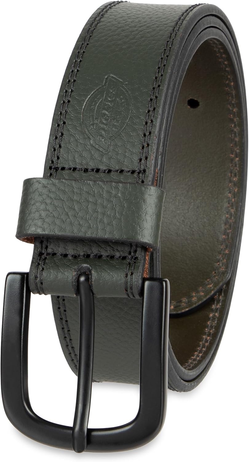 Dickies cinturón de cuero auténtico para hombre \u2013 estilo casua...
