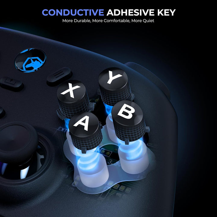 ECHTPower Wireless PC Gaming Controller - Hall Effect Joystick, 2.4...