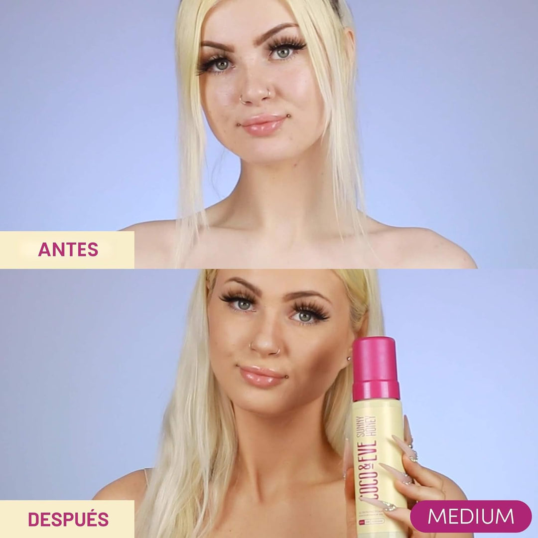 Coco &amp; Eva Self Tanner Mousse Kit \u2013 (Medio) Mousse de bron...