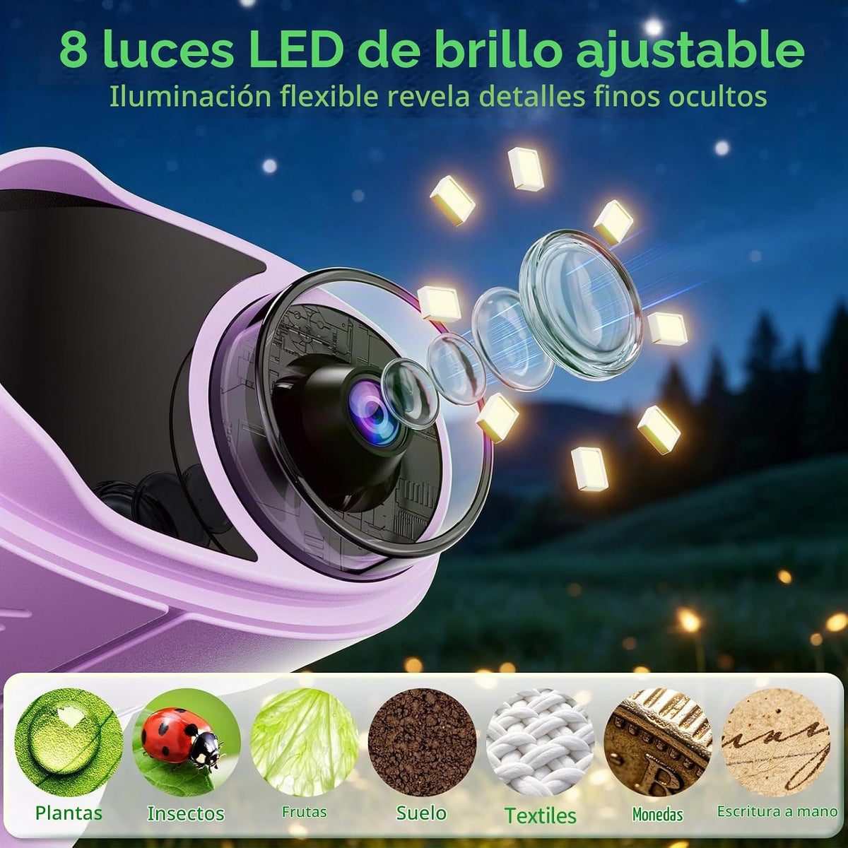 1000X Handheld Digital Microscope para Kids Explorer STEM Toys & Gifts