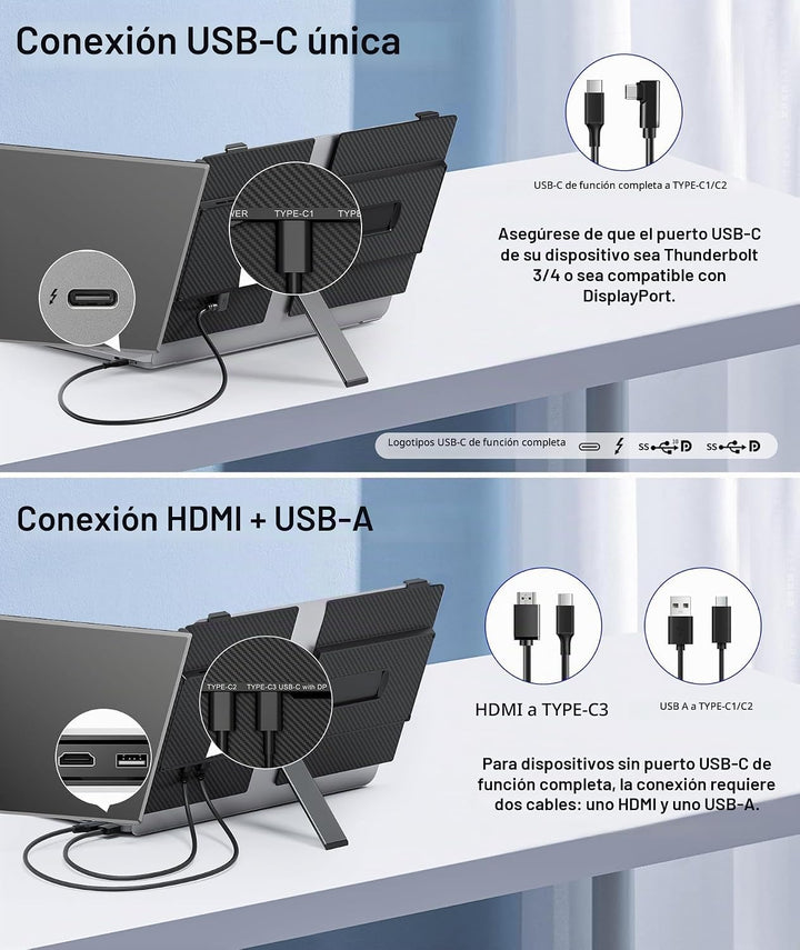 Rizpak Extensor de pantalla para laptop, monitor portátil FHD 1080P...