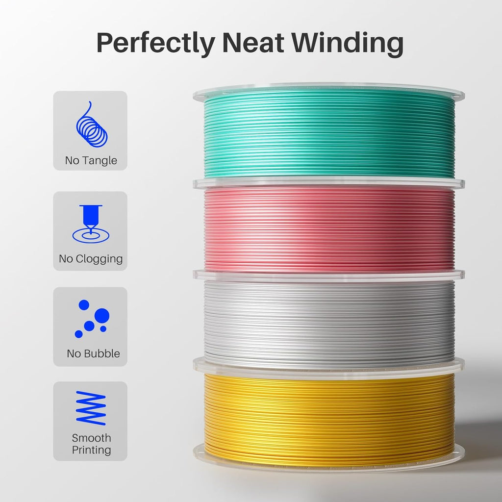 ELEGOO - Filamento PLA de seda de 1.75 mm (4\/64 pulgadas), triple...