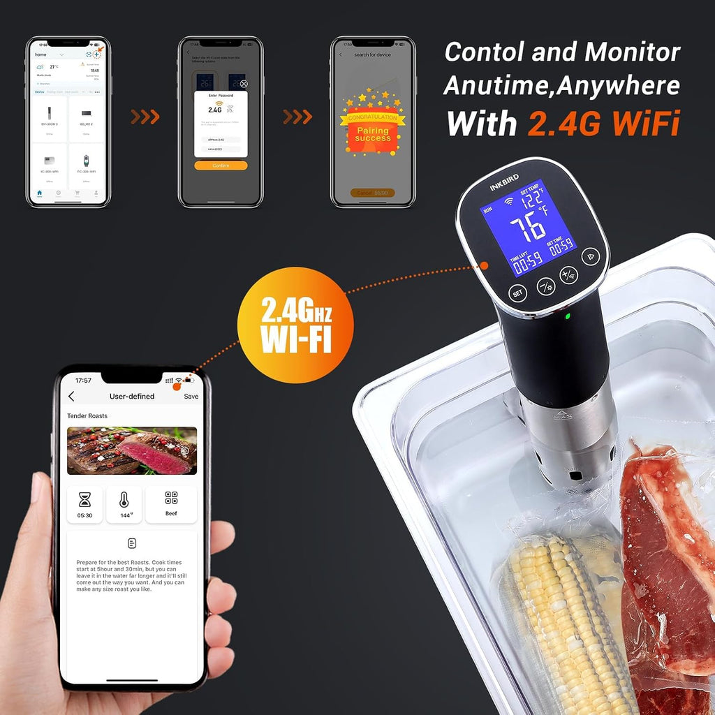 INKBIRD Circulador de inmersión WiFi para Sous Vide ISV-300W IPX7
