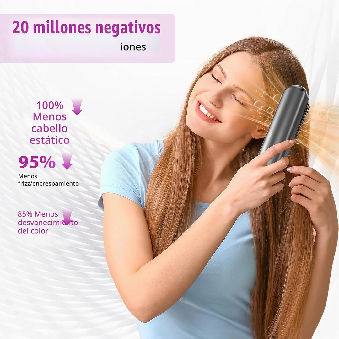 Unipampa Cepillo alisador de cabello 2 en 1, peine alisador de pelo...