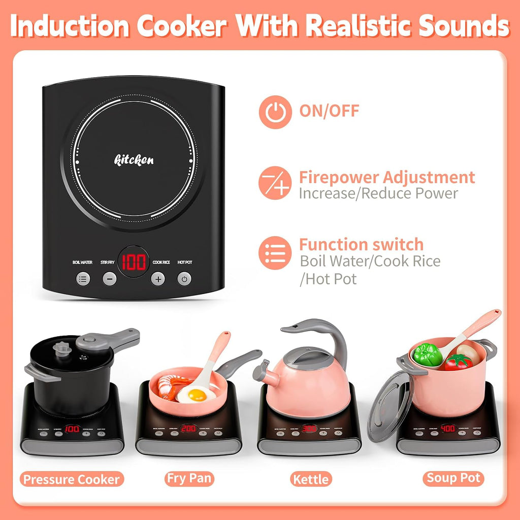Juegos de comida de juguete para la cocina de los niños, accesorios de cocina de juego, 168 piezas