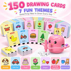 Robot de dibujo para niños, 150 tarjetas de juguete para edades de 3, 4, 5
